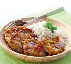 Ароматная свинина с карамелизованным луком и карри