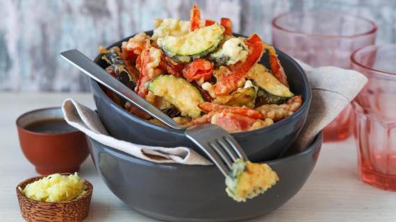Вкусная и хрустящая темпура с овощами: баклажаны, цукини и сладкий перец