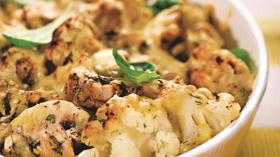 Ароматная цветная капуста, запеченная с грибами и сыром — вкусный и питательный гарнир