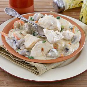 Ароматное куриное филе с грибами, приготовленное в мультиварке
