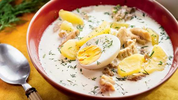 Ароматный куриный суп с яйцом и сливками