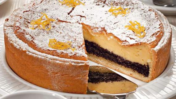 Ароматный лимонно-сырный пирог с маковой начинкой