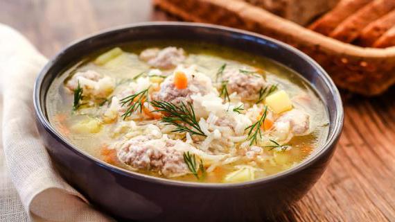 Ароматный рисовый суп с мясными фрикадельками для сытного обеда