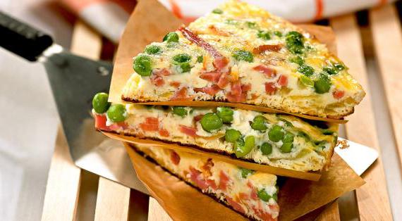 Фриттата с зеленым горошком, ветчиной и репчатым луком – вкусный завтрак для всей семьи