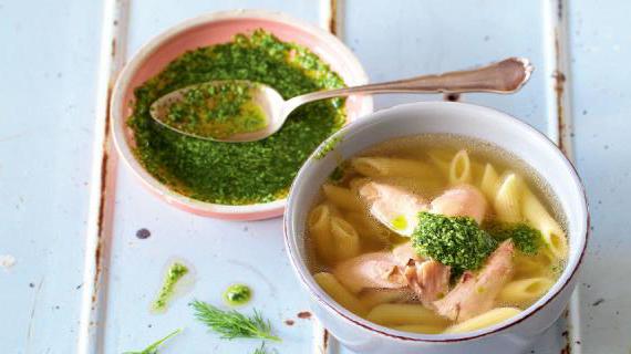 Инновационный рецепт куриной лапши с укропным песто и пастой пенне