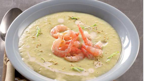 Изысканный картофельный крем-суп с креветками и мясом криля