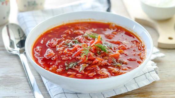 Классический борщ на мясном бульоне с тушеными овощами