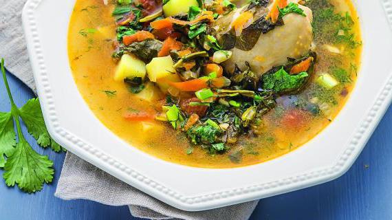Классический зеленый борщ с курицей