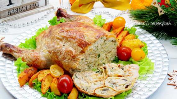 Курица, фаршированная блинами с ароматной начинкой