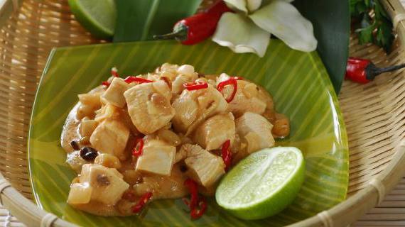 Рецепт курицы по-индонезийски с арахисом и кокосовым молоком
