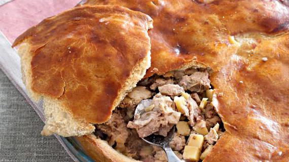 Рецепт мясного пирога с говядиной, курицей и гусиной грудкой