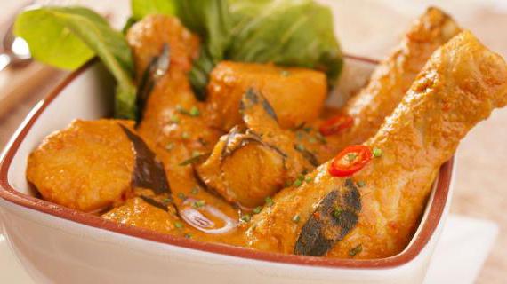 Ароматный цыпленок в карри с кокосовым молоком и пряными нотками