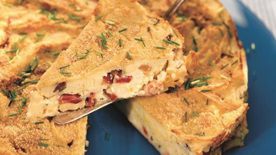 Сицилийский картофельный пирог с сыром и ветчиной