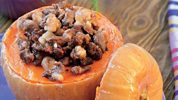 Царская тыква, фаршированная мясом по-узбекски
