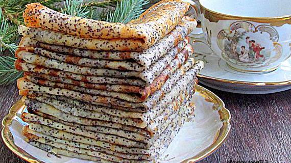 Вкусные блины с медом и маком: пошаговый рецепт с фото