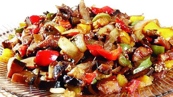 Вкусные овощи по-китайски от Полины Осетинской с баклажанами и перцем