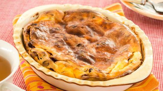 Вкусный творожный пудинг с клюквой